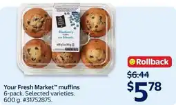 Walmart Your Fresh Market muffins offer