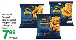 Highland Farms Mina Halal Breaded Chicken Breast Nuggets, Strips or Burgers offer