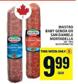 Food Basics Mastro Baby Genoa or San Daniele Mortadella offer