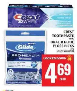 Food Basics Crest Toothpaste / Oral-B Glide Floss Picks offer