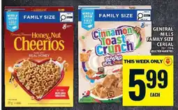 Food Basics GENERAL MILLS FAMILY SIZE CEREAL offer