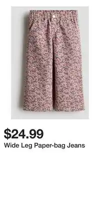 H&M Wide Leg Paper-bag Jeans offer