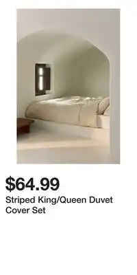 H&M Striped King/Queen Duvet Cover Set offer