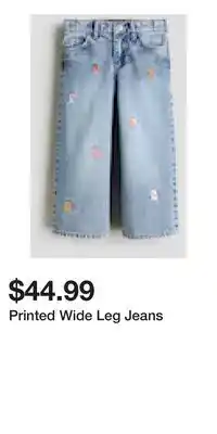 H&M Printed Wide Leg Jeans offer