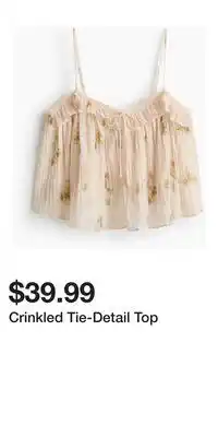 H&M Crinkled Tie-Detail Top offer