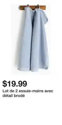 H&M Lot de 2 essuie-mains avec détail brodé offer