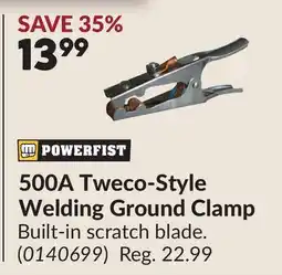 Princess Auto 1399 500A Tweco-Style Welding Ground Clamp offer