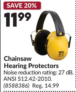 Princess Auto Chainsaw Hearing Protectors offer