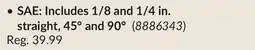 Princess Auto SAE: Includes 1/8 and 1/4 in. straight, 45° and 90° offer