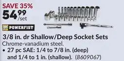 Princess Auto 3/8 in. dr Shallow Deep Socket Sets offer
