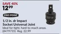 Princess Auto 1/2 in. dr Impact Socket Universal Joint offer