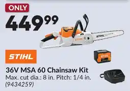 Princess Auto 36V MSA 60 Chainsaw Kit offer