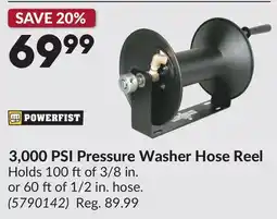 Princess Auto 3,000 PSI Pressure Washer Hose Reel offer