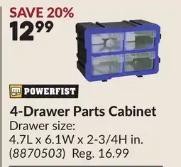 Princess Auto 4-Drawer Parts Cabinet offer