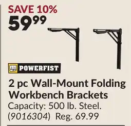 Princess Auto 2 pc Wall-Mount Folding Workbench Brackets offer