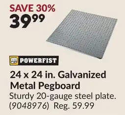 Princess Auto 24 x 24 in. Galvanized Metal Pegboard offer