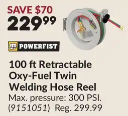 Princess Auto 100 ftRetractable Oxy-Fuel Twin Welding Hose Reel offer