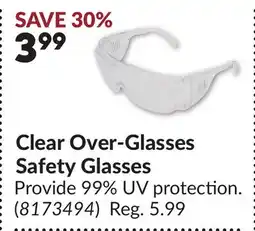 Princess Auto Clear Over-Glasses Safety Glasses offer