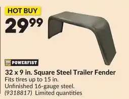 Princess Auto 32 x 9 in. Square Steel Trailer Fender offer