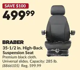 Princess Auto 35-1/2 in. High-Back Suspension Seat offer