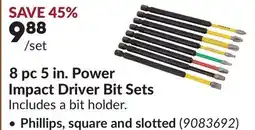 Princess Auto 8 pc 5 in. Power Impact Driver Bit Sets offer