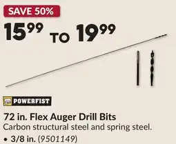 Princess Auto 72 in. Flex Auger Drill Bits offer
