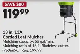 Princess Auto 13 in. 13A Corded Leaf Mulcher offer
