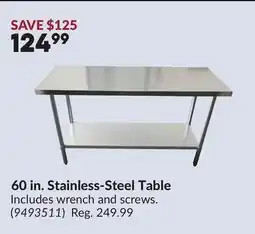 Princess Auto 60 in. Stainless-Steel Table offer