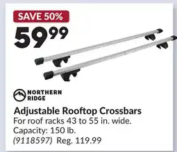 Princess Auto Adjustable Rooftop Crossbars offer