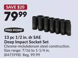 Princess Auto 13 pc 1/2 in. dr SAE Deep Impact Socket Set offer