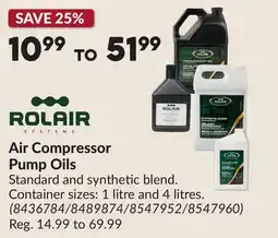 Princess Auto Air Compressor Pump Oils offer