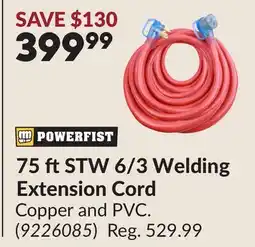 Princess Auto 75 ft STW 6/3 Welding Extension Cord offer