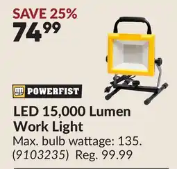 Princess Auto LED 15,000 Lumen Work Light offer