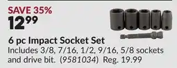 Princess Auto 6 pc Impact Socket Set offer