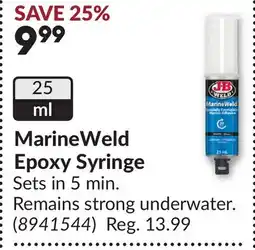 Princess Auto MarineWeld Epoxy Syringe offer