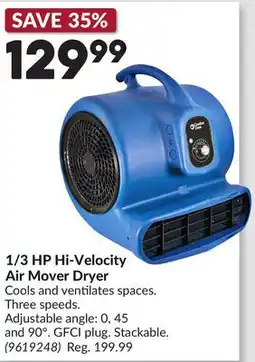 Princess Auto 1/3 HP Hi-Velocity Air Mover Dryer offer