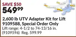 Princess Auto 2,600 lb UTV Adapter Kit for Li 9109588, Special Order Only offer