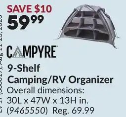 Princess Auto 9-Shelf Camping/RV Organizer offer