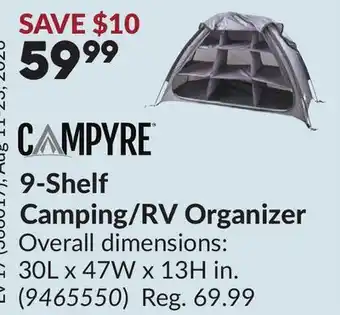 Princess Auto 9-Shelf Camping/RV Organizer offer