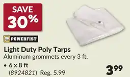 Princess Auto Light Duty Poly Tarps offer