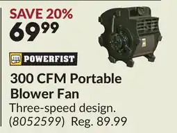 Princess Auto 300 CFM Portable Blower Fan offer