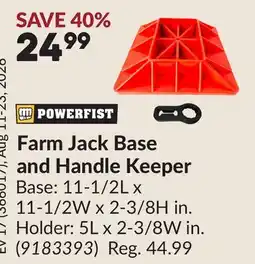 Princess Auto Farm Jack Base and Handle Keeper offer
