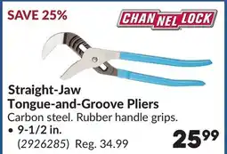 Princess Auto Straight-Jaw Tongue-and-Groove Pliers offer