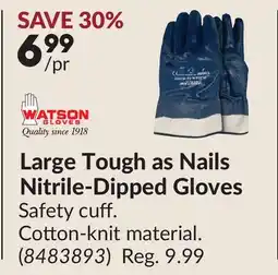 Princess Auto Large Tough as Nails Nitrile-Dipped Gloves offer