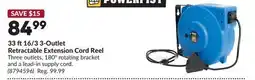 Princess Auto 33 ft 16/3 3-Outlet Retractable Extension Cord Reel offer