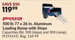 Princess Auto ERICKSON 500 lb 77 x 26 in. Aluminum Loading Ramp with Steps offer