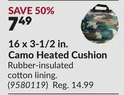 Princess Auto 16 x 3-1/2 in. Camo Heated Cushion offer