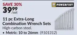 Princess Auto 11 pc Extra-Long Combination Wrench Sets offer