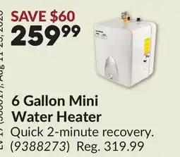 Princess Auto 6 Gallon Mini Water Heater offer