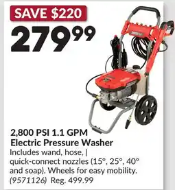 Princess Auto 2,800 PSI 1.1 GPM Electric Pressure Washer offer